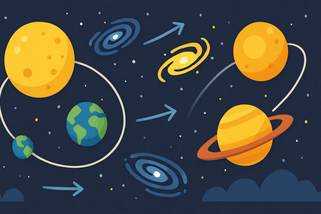 How Planets and Galaxies Move in the Universe