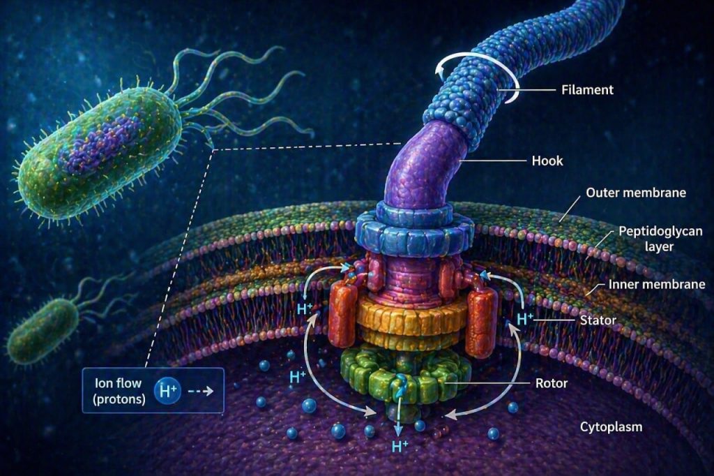 Bacterial Flagellar Motors: Nature’s Tiny Rotating Engines