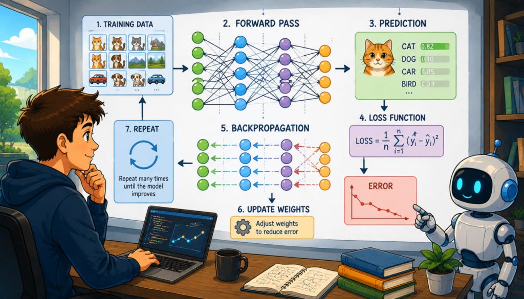 How Neural Networks Learn: A Simple Guide to Artificial Intelligence Training
