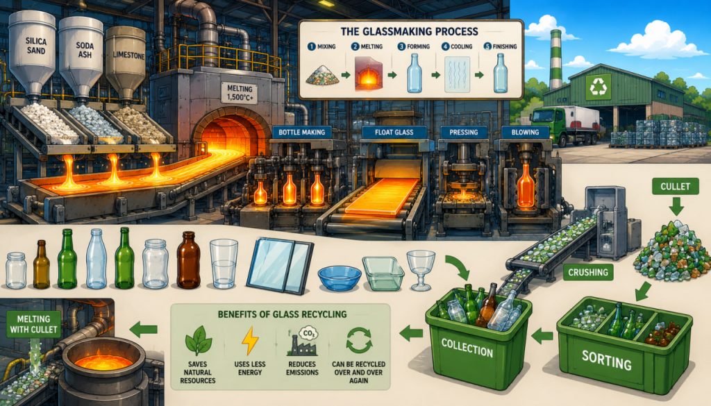 How Glass and Glass Products Are Made and Recycled