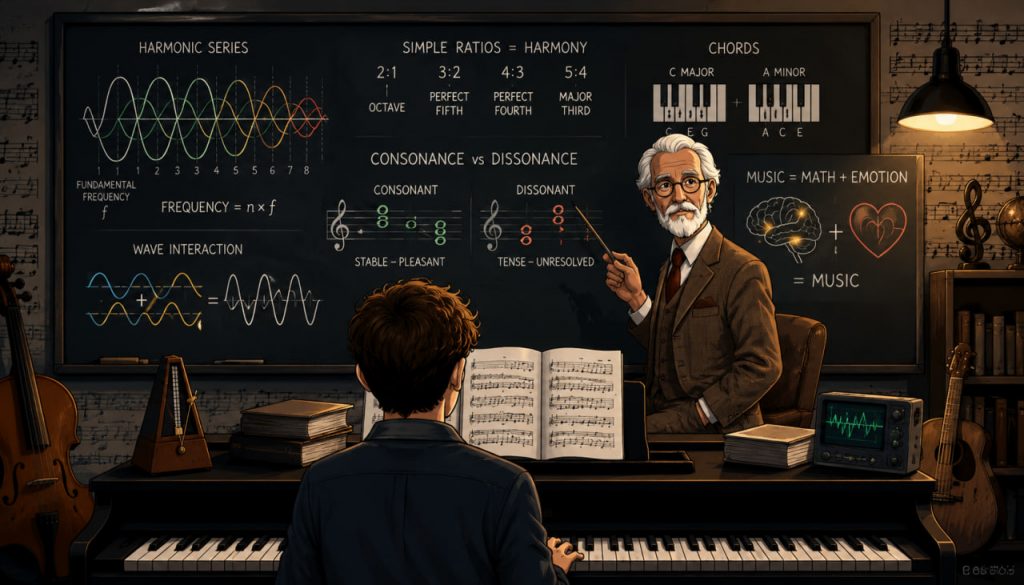 The Mathematics of Music: Why Some Chords Sound Pleasant and Others Do Not