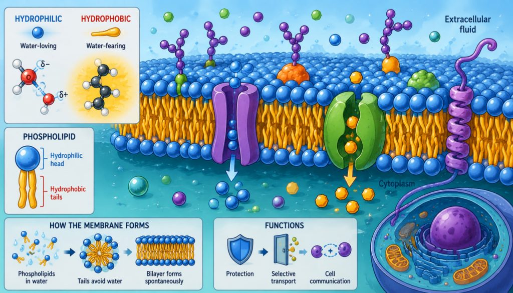 Hydrophilic and Hydrophobic Elements: How Chemistry Creates Cell Membranes
