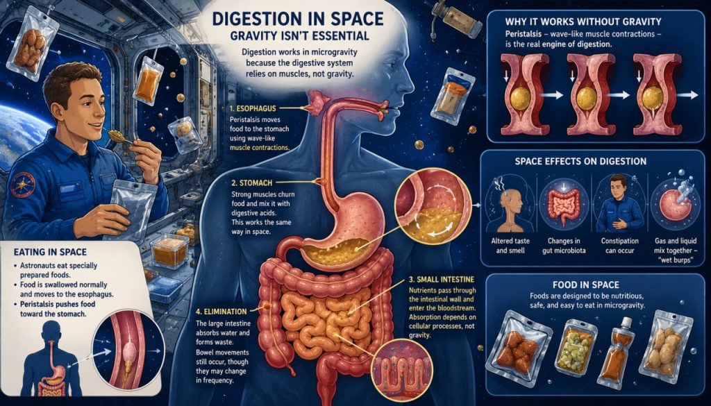 Digestion in Space: How Does the Stomach Process Food Without Gravity?