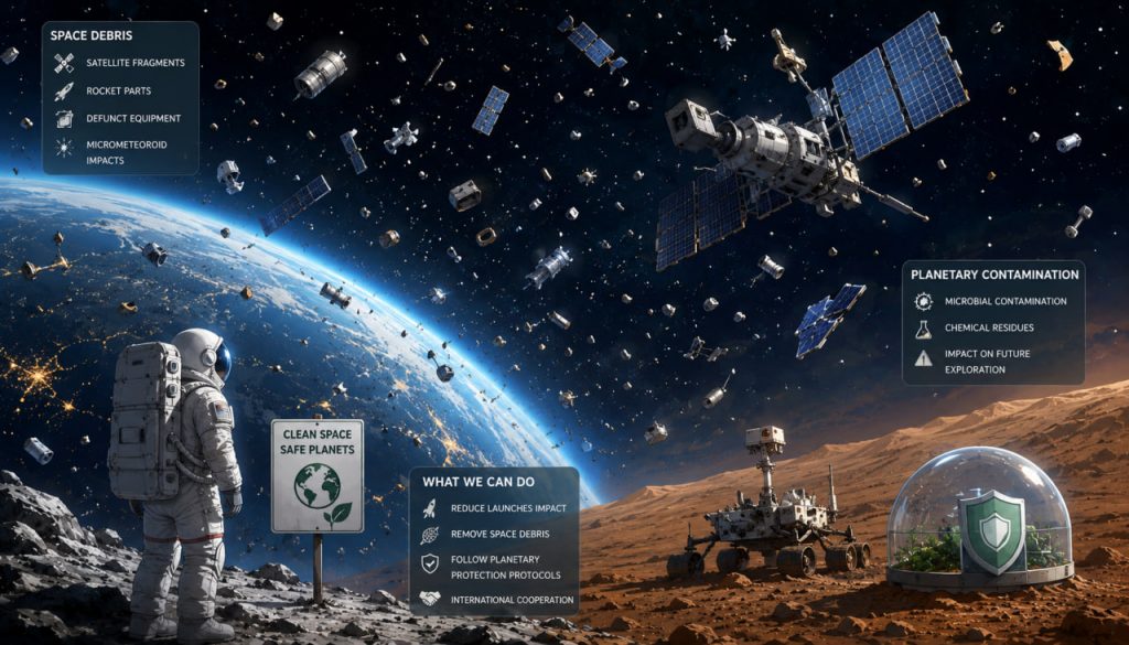 Ecology and Space: The Growing Problem of Space Debris and Planetary Contamination