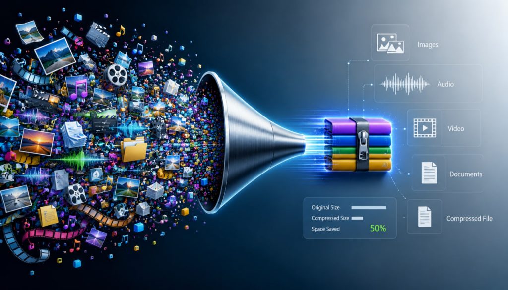Data Compression: How to Throw Away Half the Information and Still Notice Nothing