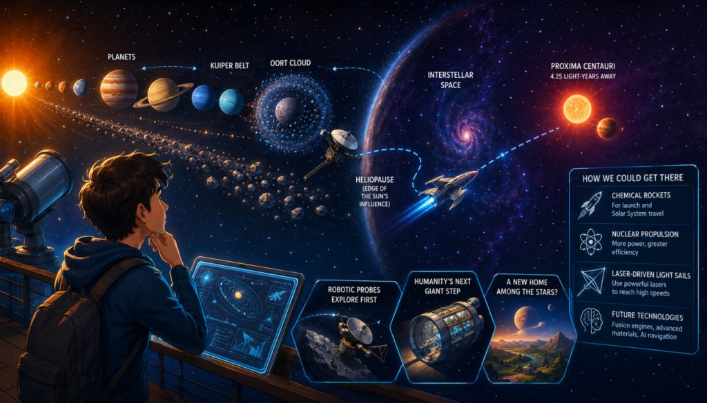 What Lies Beyond the Solar System and How Could Humanity Get There?