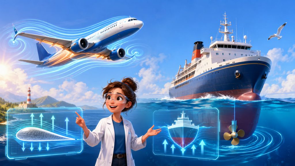 Aerodynamics and Hydrodynamics: Why Airplanes Fly and Ships Do Not Sink