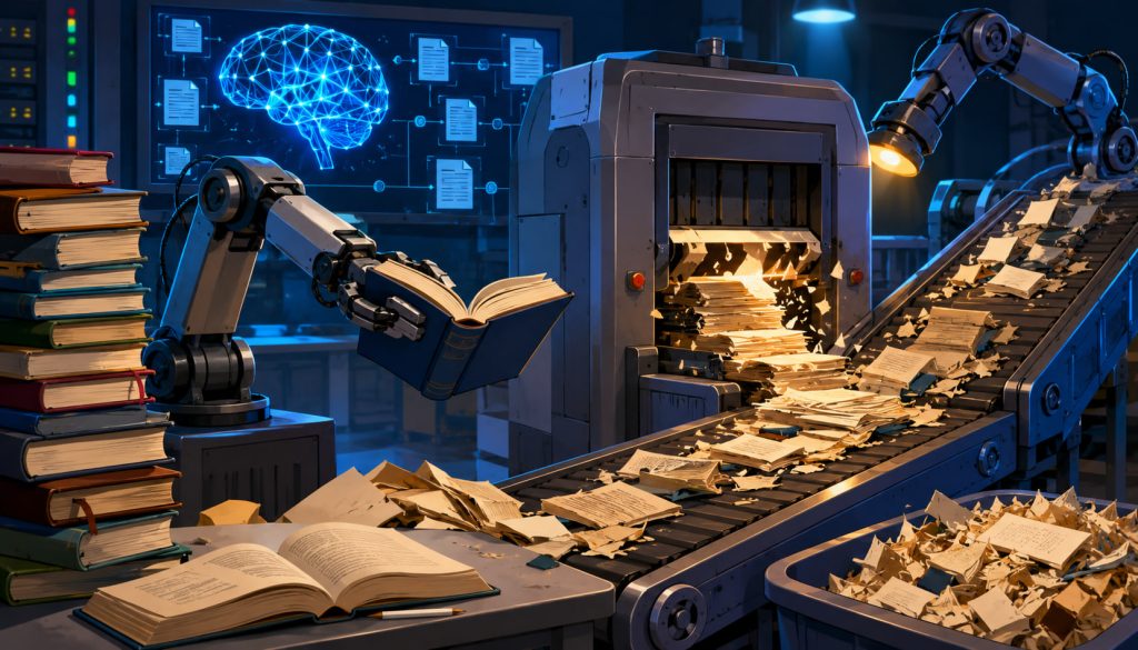 Why Do AI Companies Destroy Books? The Hidden Role of Printed Libraries in Training Neural Networks